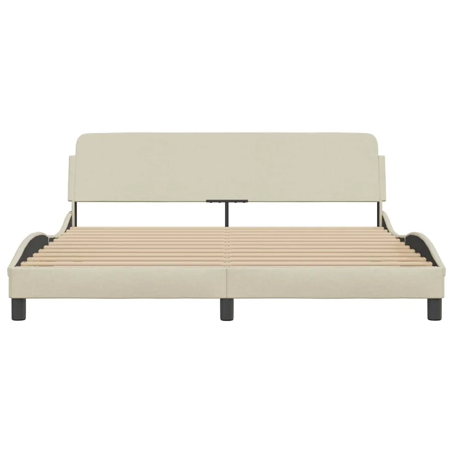 Cadre de lit Dover crème 180x200 cm tissu - 4