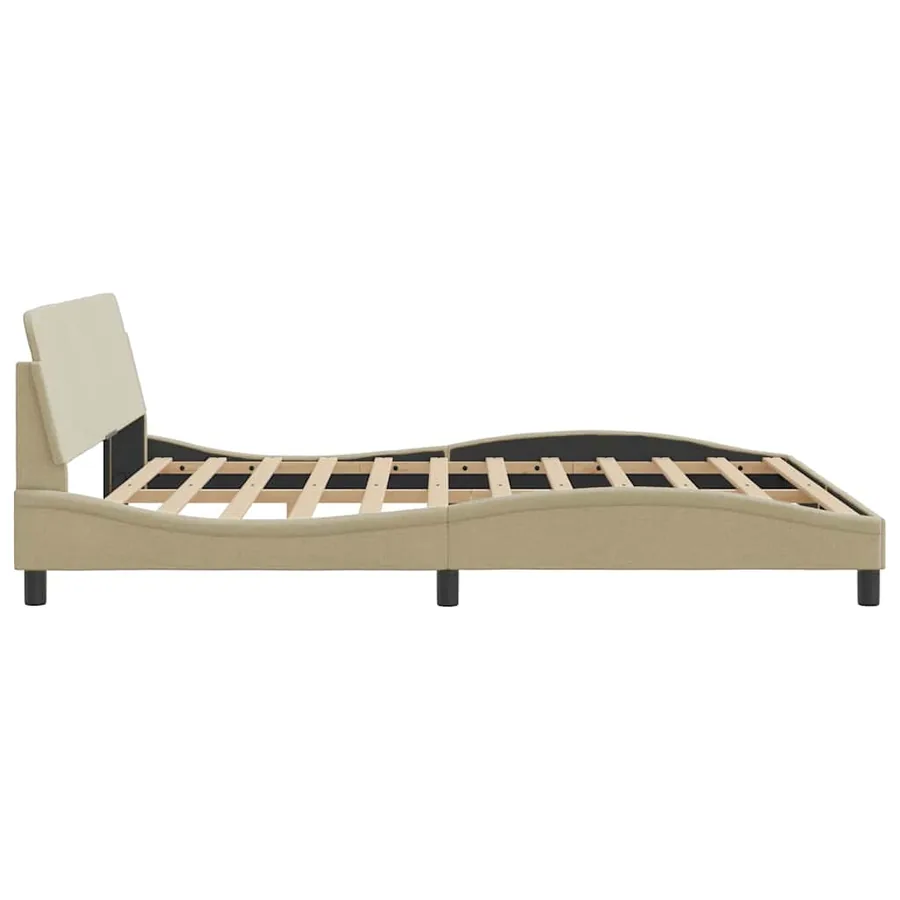 Cadre de lit Dover crème 180x200 cm tissu - 5