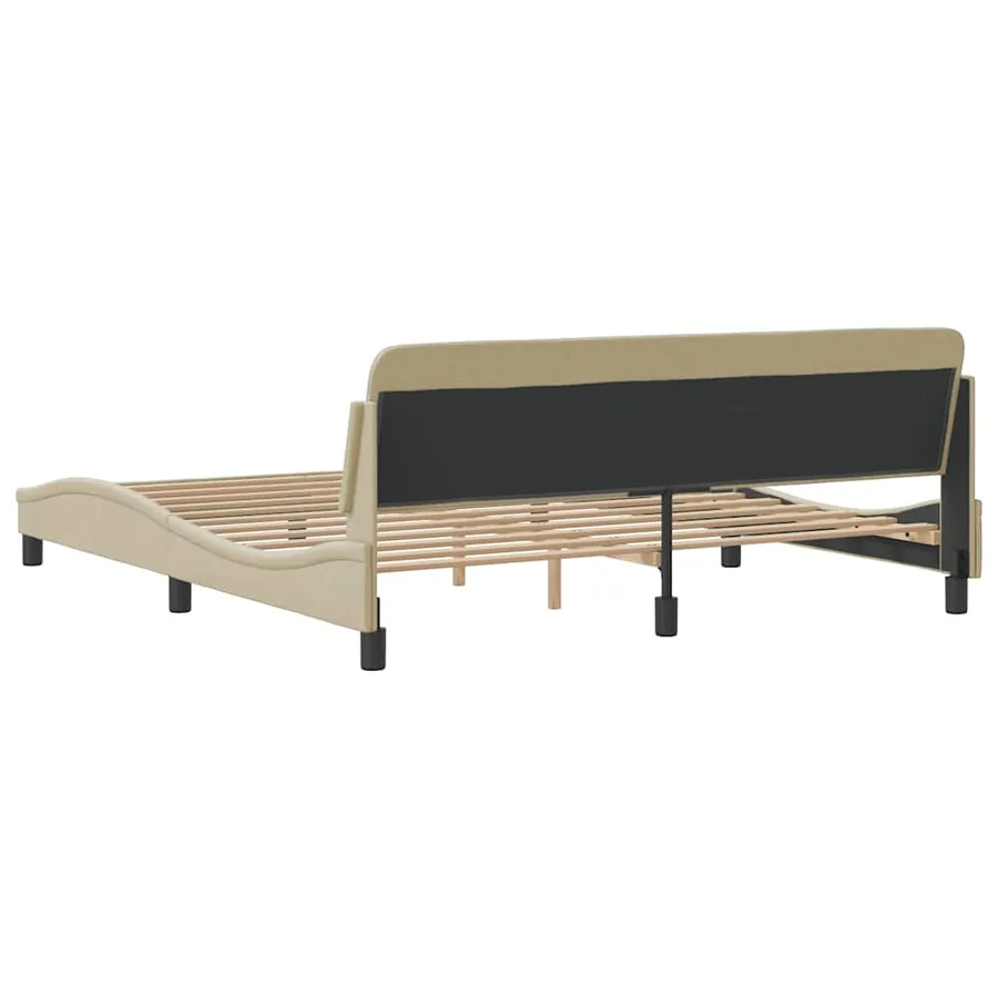 Cadre de lit Dover crème 180x200 cm tissu - 6