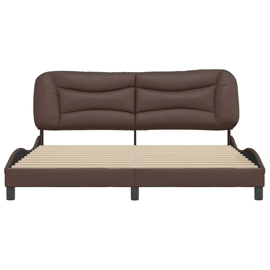 Cadre de lit sans matelas Hvar marron 180x200 cm similicuir - 4