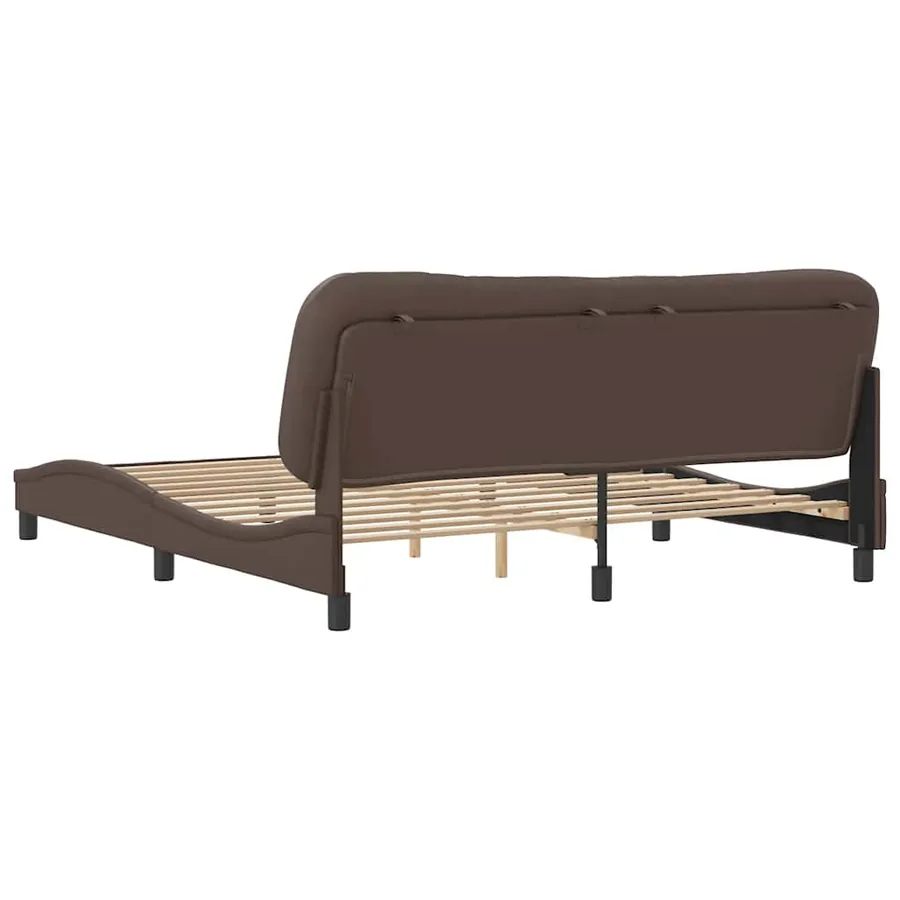 Cadre de lit sans matelas Hvar marron 180x200 cm similicuir - 6
