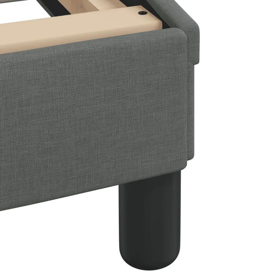 Lit avec matelas Hvar gris foncé 200x200 cm tissu - 8
