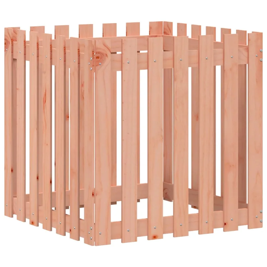 Jardinière avec design de clôture 70x70x70 cm douglas massif - 4