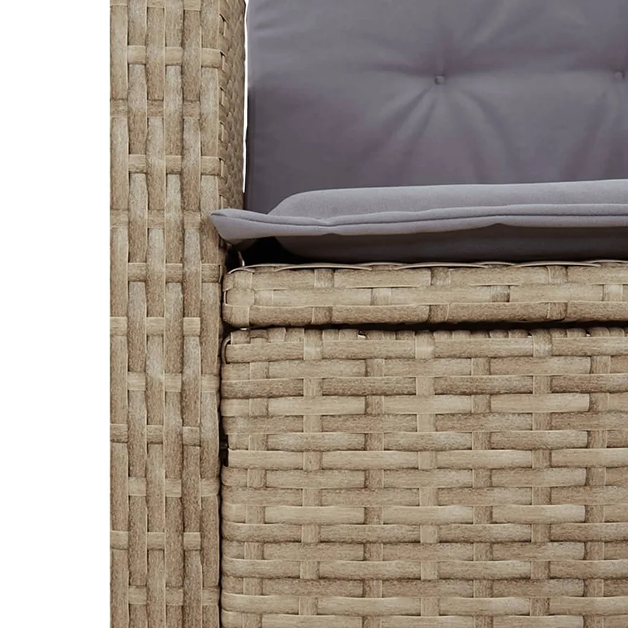 Ensemble à manger de jardin coussins 7 pcs mélange beige rotin - 7