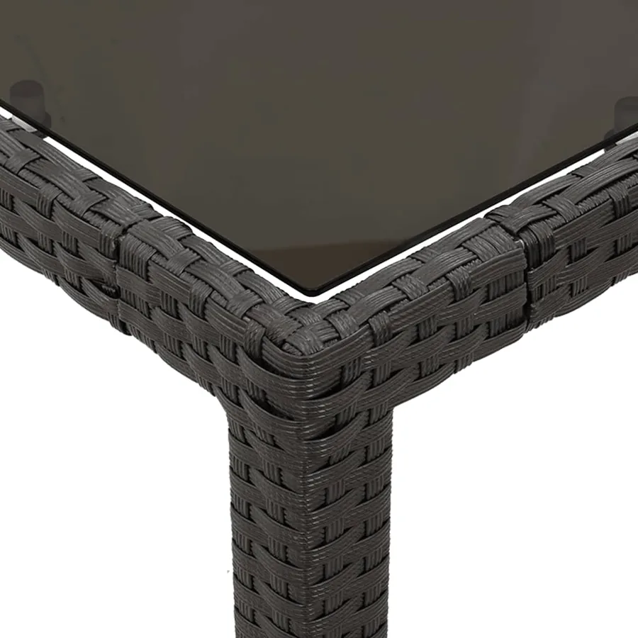 Ensemble de bistro 3 pcs avec coussins noir résine tressée - 6