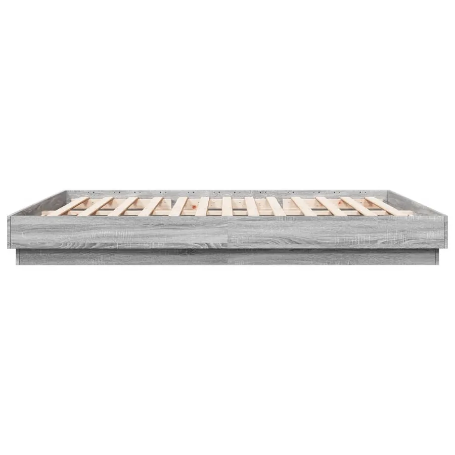 Cadre de lit avec LED sans matelas sonoma gris 200x200 cm - 7