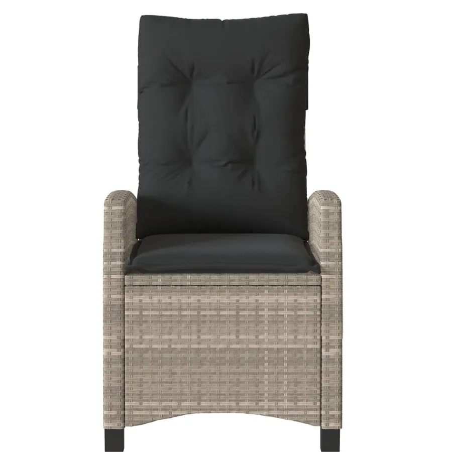 Ensemble de bistro 3 pcs et coussins gris clair résine tressée - 5
