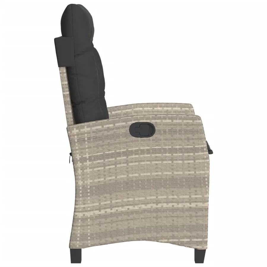 Ensemble de bistro 3 pcs et coussins gris clair résine tressée - 6