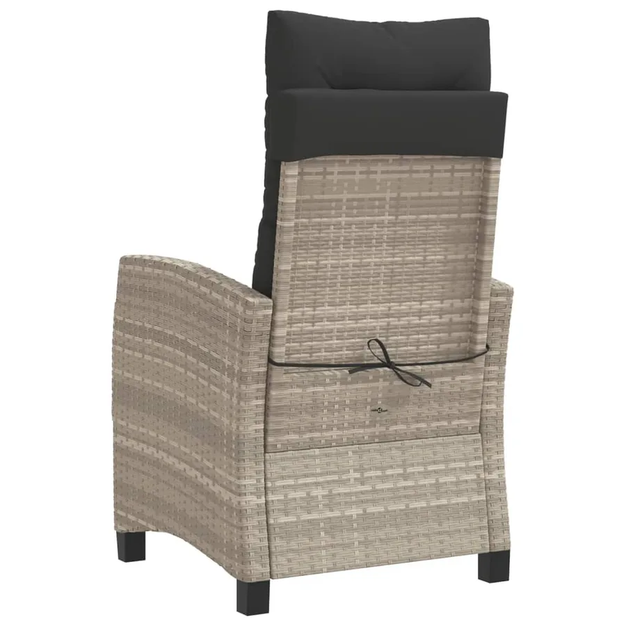 Ensemble de bistro 3 pcs et coussins gris clair résine tressée - 7