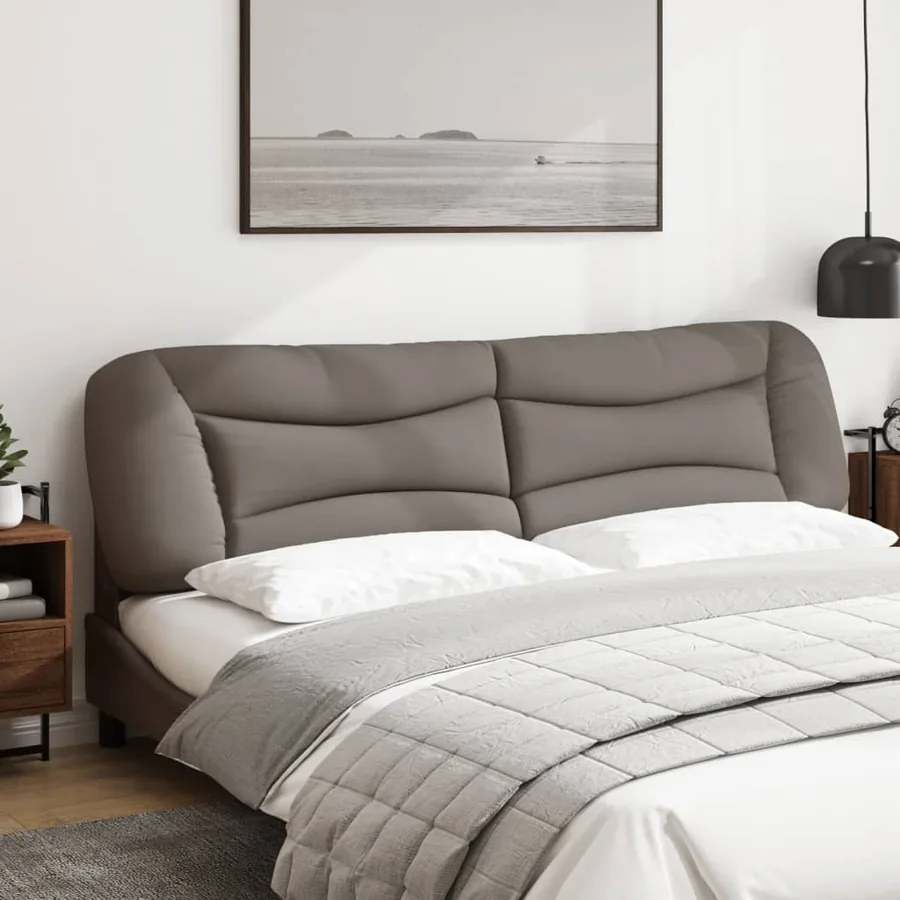 Coussin de tête de lit Hvar taupe 200 cm tissu - 3
