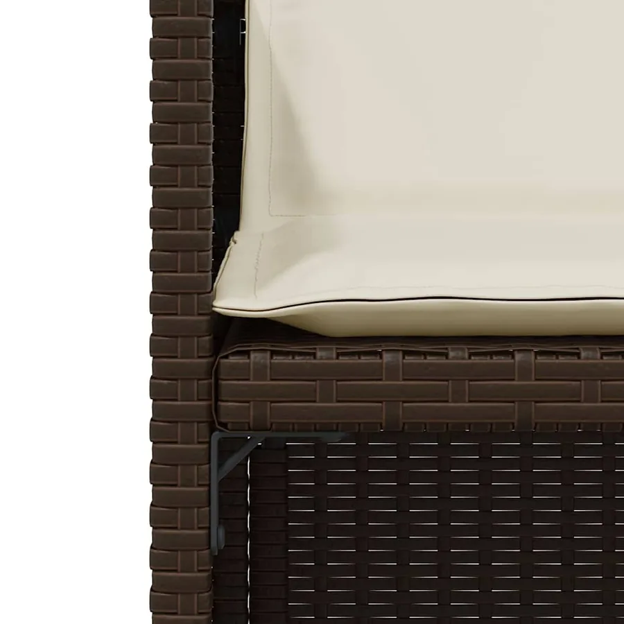 Ensemble de bistro 3 pcs avec coussins marron résine tressée - 6