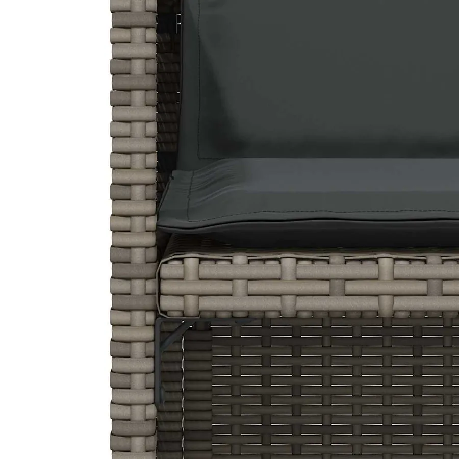 Ensemble de bistro 3 pcs avec coussins gris résine tressée - 6