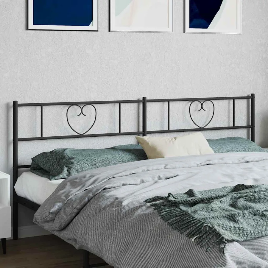 Tête de lit de remplacement métal noir 193 cm