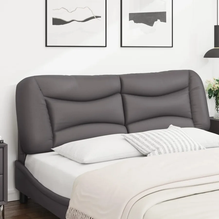 Coussin de tête de lit Hvar gris 160 cm similicuir - 3