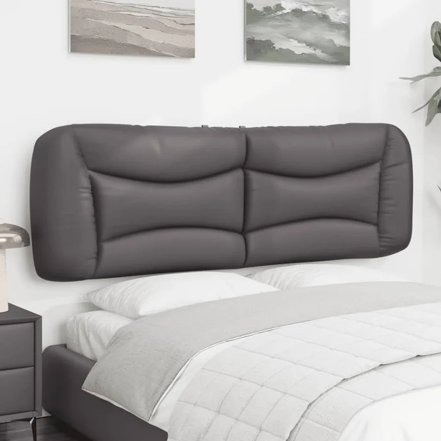 Coussin de tête de lit Hvar gris 160 cm similicuir - 4
