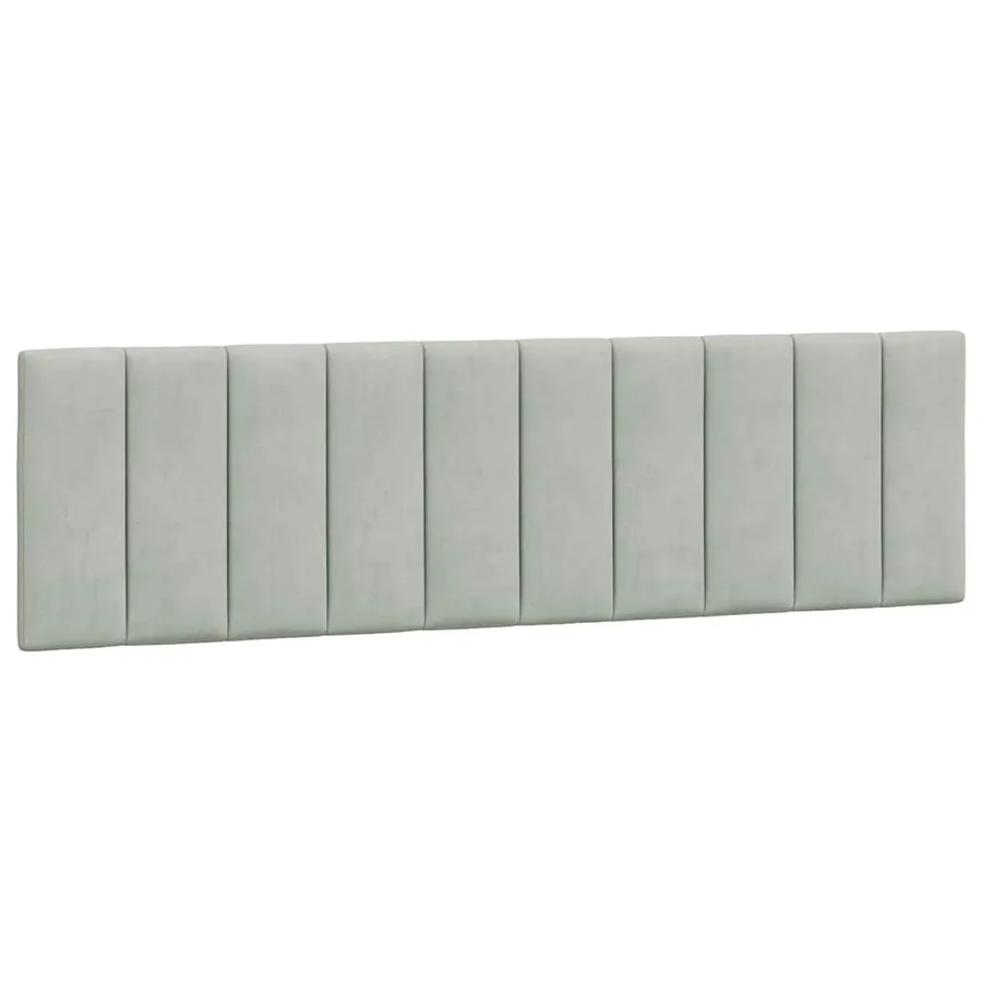 Lit avec matelas Hanko gris clair 180x200 cm velours - 5