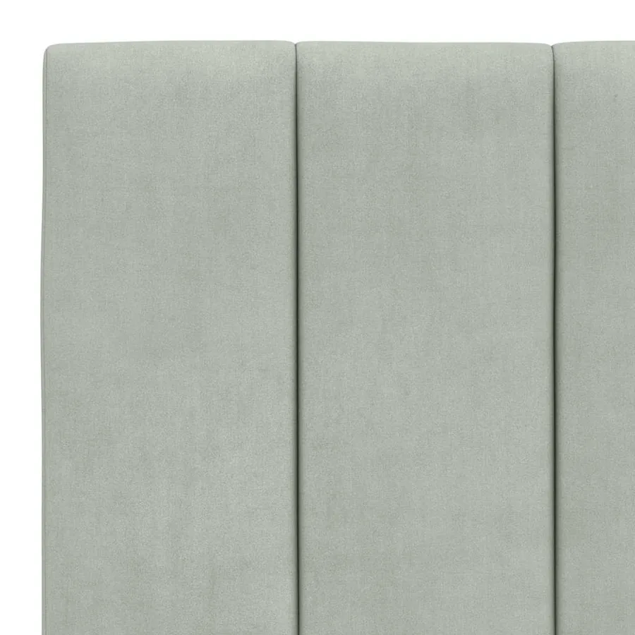 Lit avec matelas Hanko gris clair 180x200 cm velours - 6