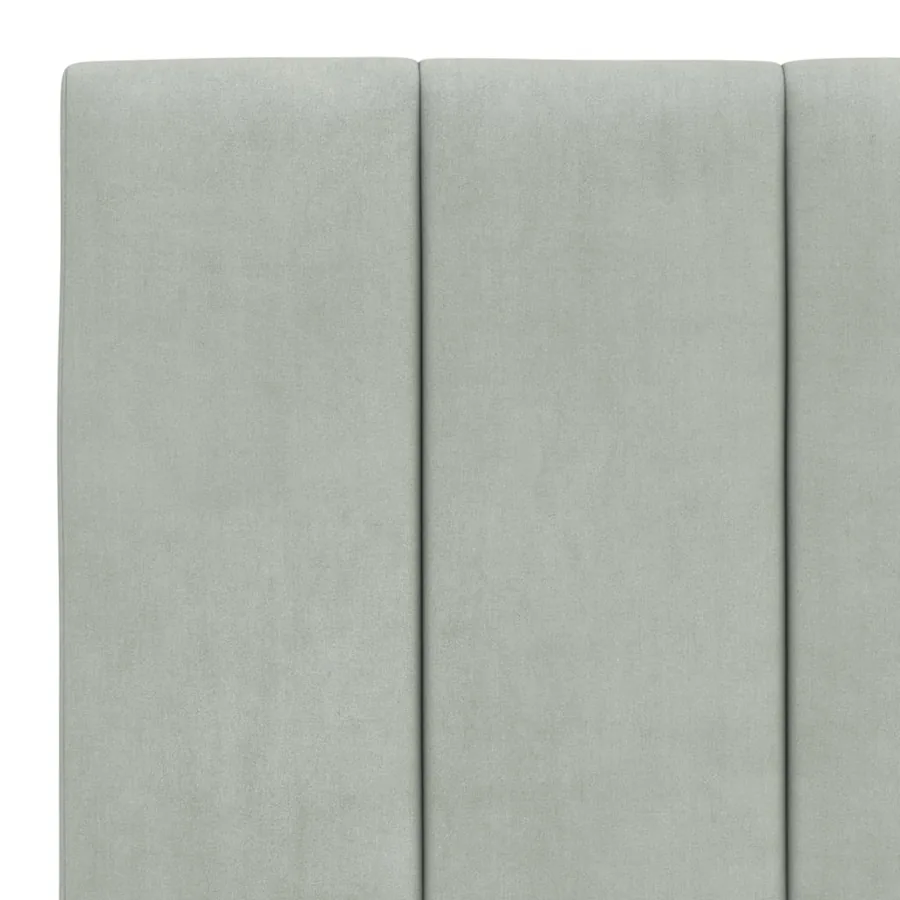Cadre de lit avec LED sans matelas Hanko gris clair 180x200cm velours - 11