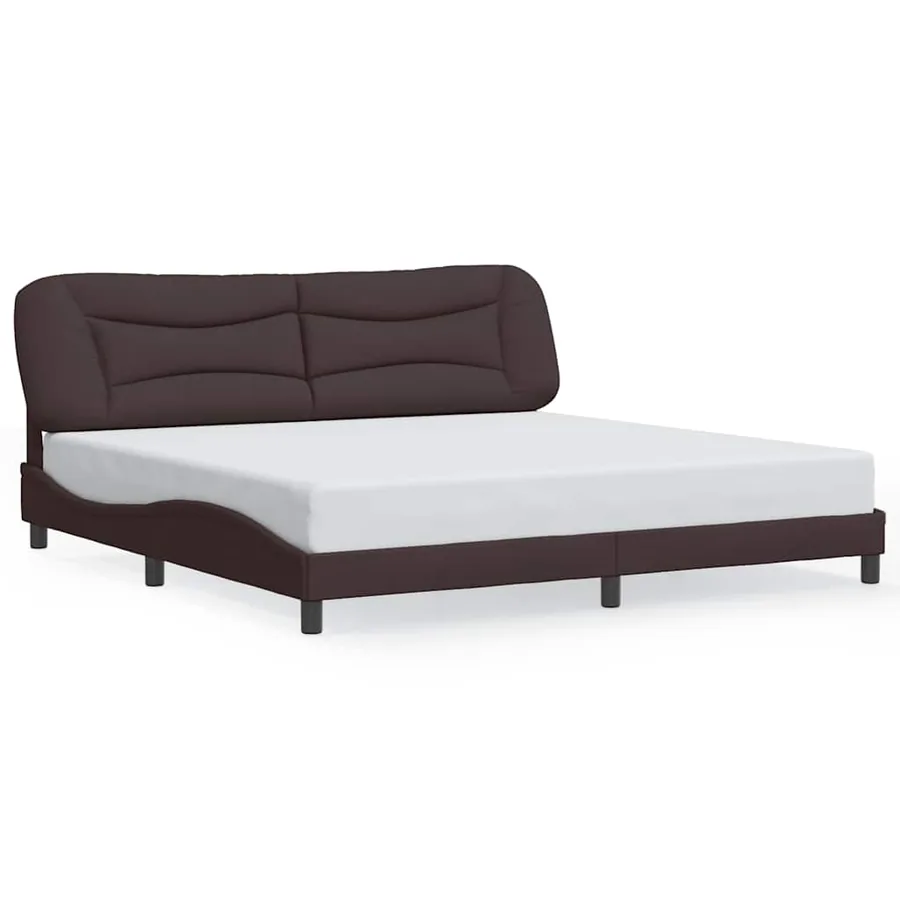 Cadre de lit sans matelas Hvar marron foncé 200x200 cm tissu - 2