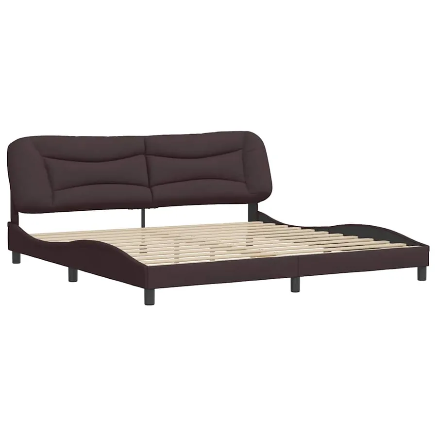 Cadre de lit sans matelas Hvar marron foncé 200x200 cm tissu - 3