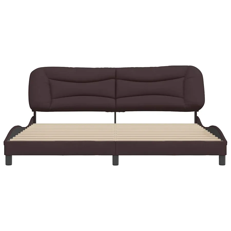 Cadre de lit sans matelas Hvar marron foncé 200x200 cm tissu - 4