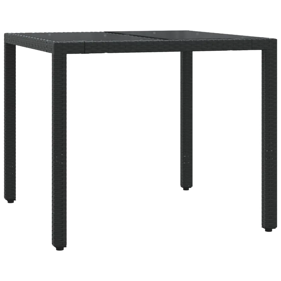 Ensemble de bistro 3 pcs avec coussins noir résine tressée - 4