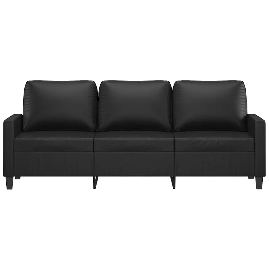 Canapé à 3 places Noir 180 cm Similicuir - 3