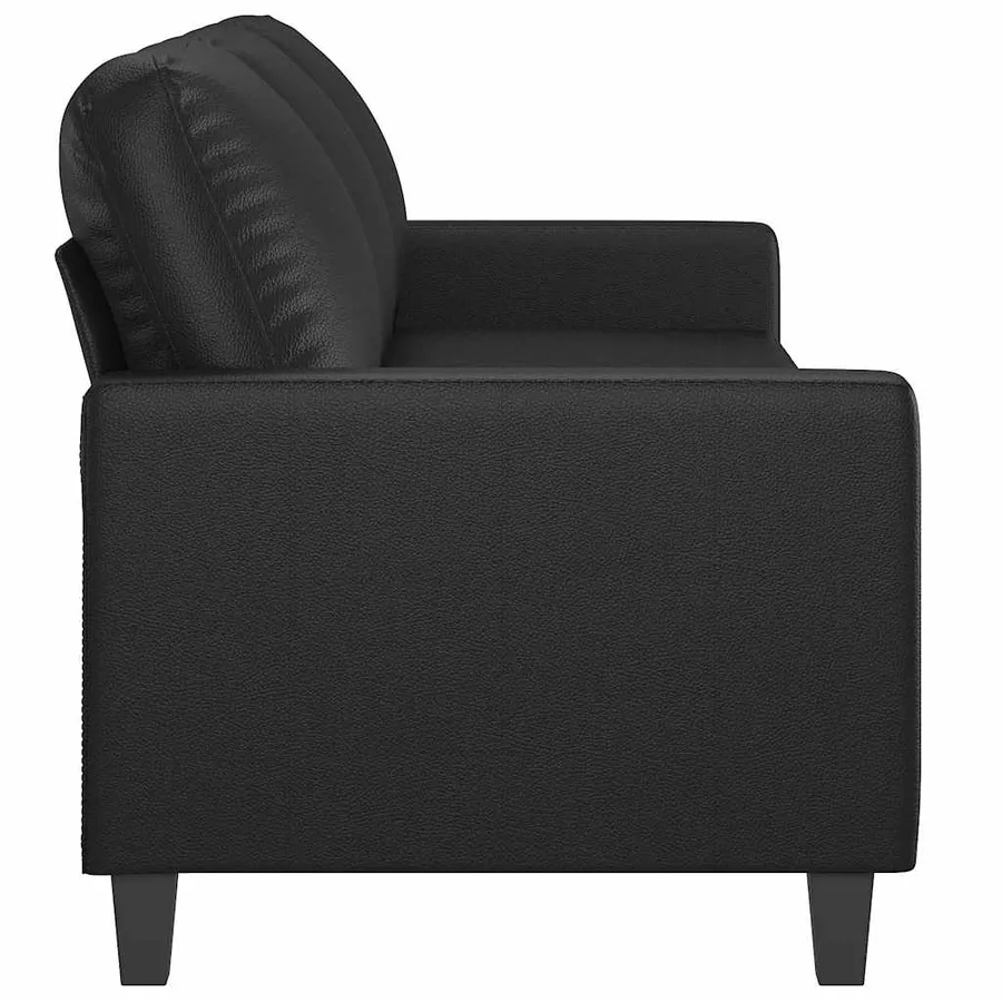 Canapé à 3 places Noir 180 cm Similicuir - 4