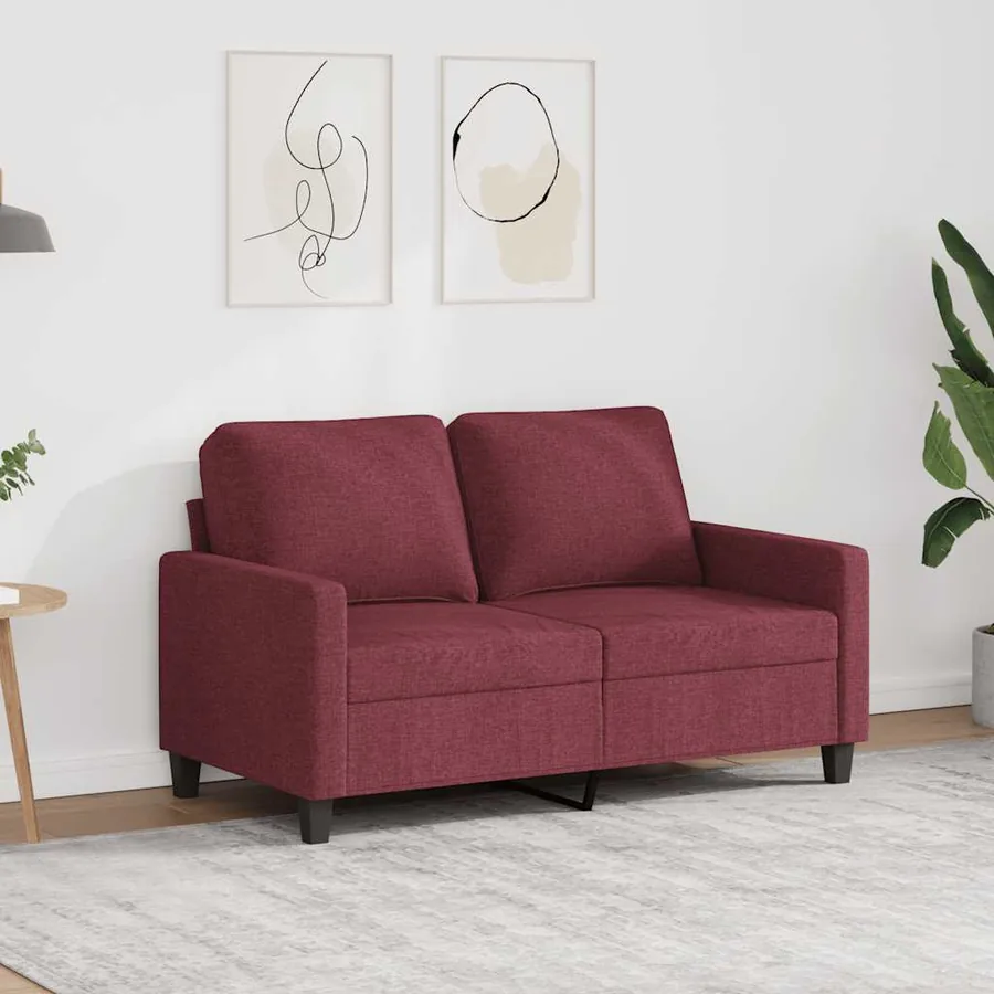 Canapé à 2 places Rouge bordeaux 120 cm Tissu