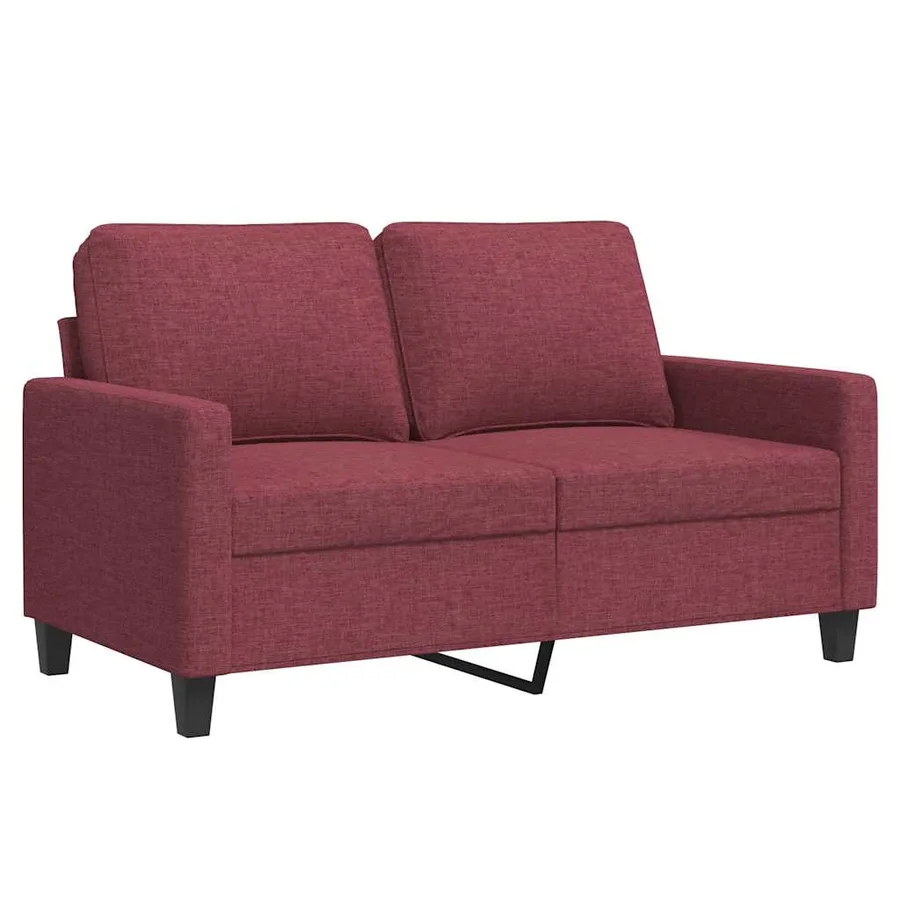 Canapé à 2 places Rouge bordeaux 120 cm Tissu - 2