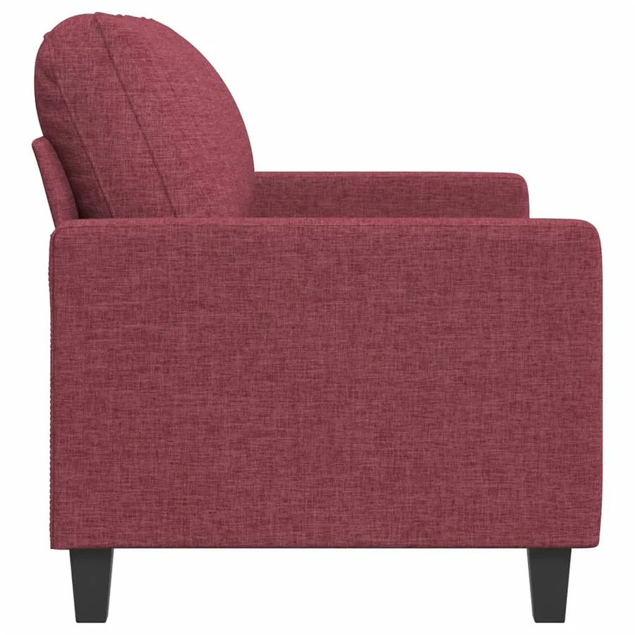 Canapé à 2 places Rouge bordeaux 120 cm Tissu - 5