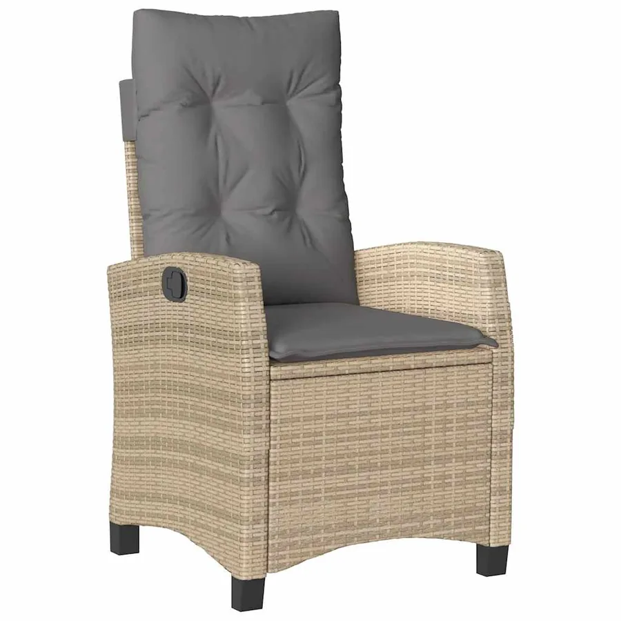 Ensemble à manger de jardin coussins 4 pcs beige résine tressée - 3