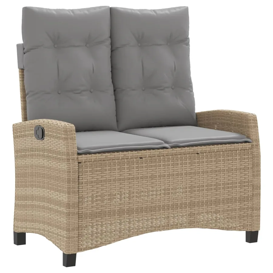 Ensemble à manger de jardin coussins 4 pcs beige résine tressée - 4