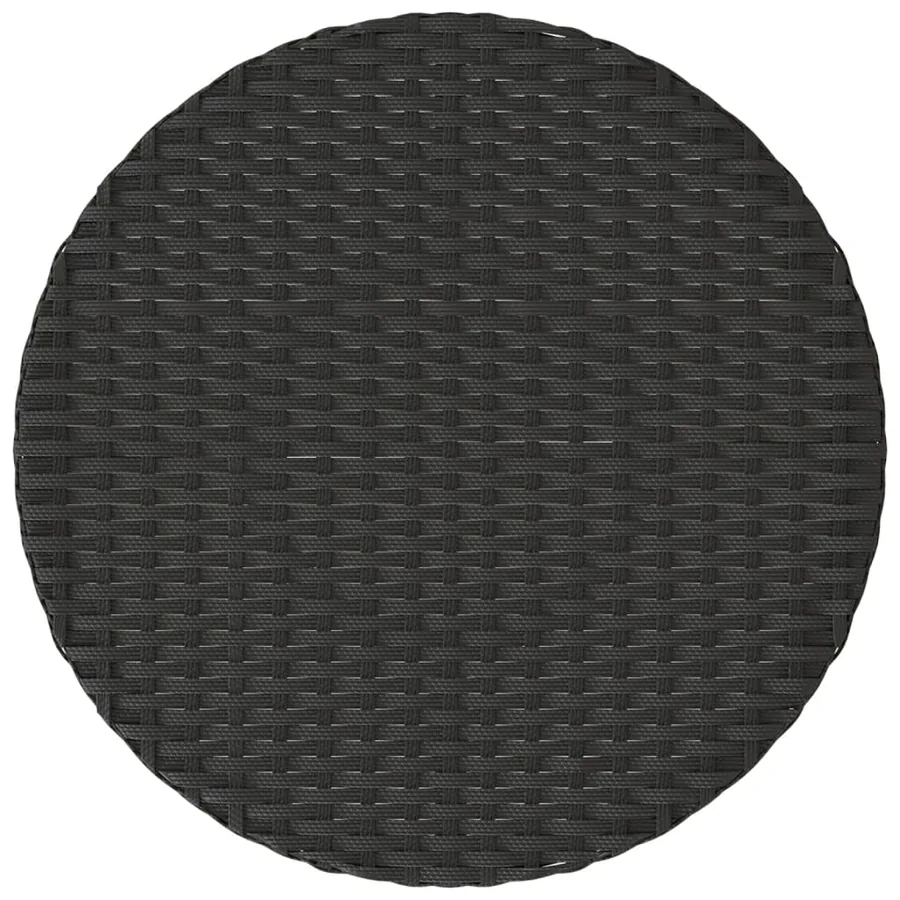 Ensemble de bistro 3 pcs avec coussins noir résine tressée - 10