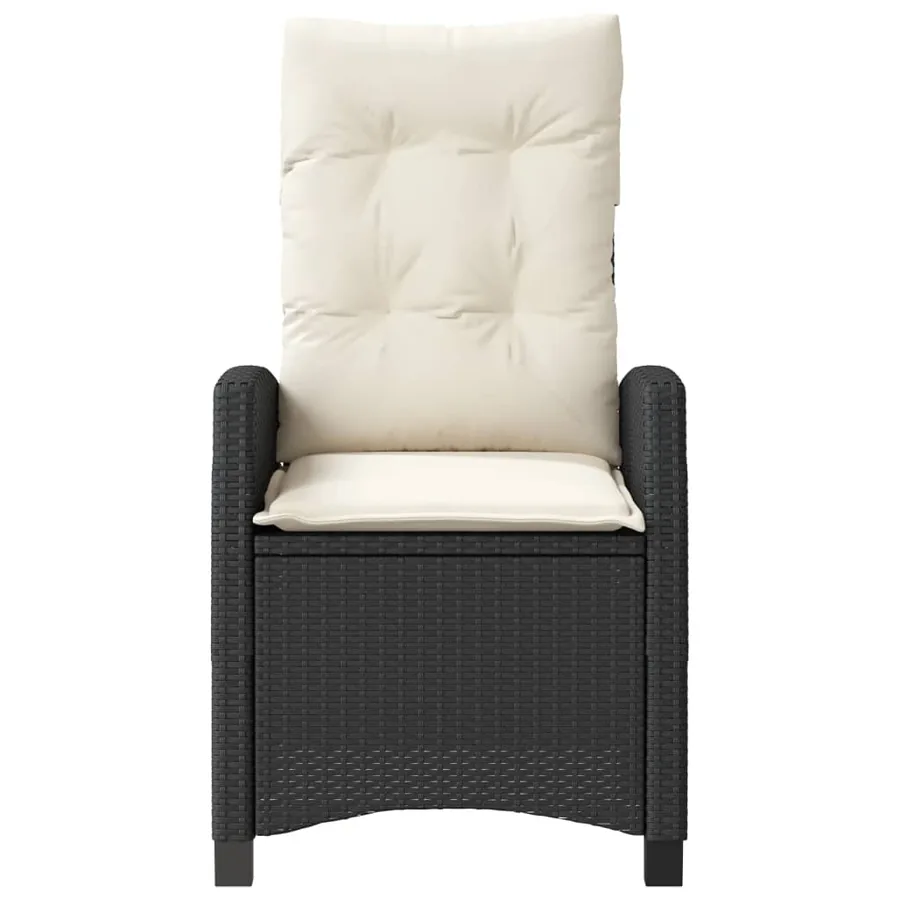 Ensemble de bistro 3 pcs avec coussins noir résine tressée - 5