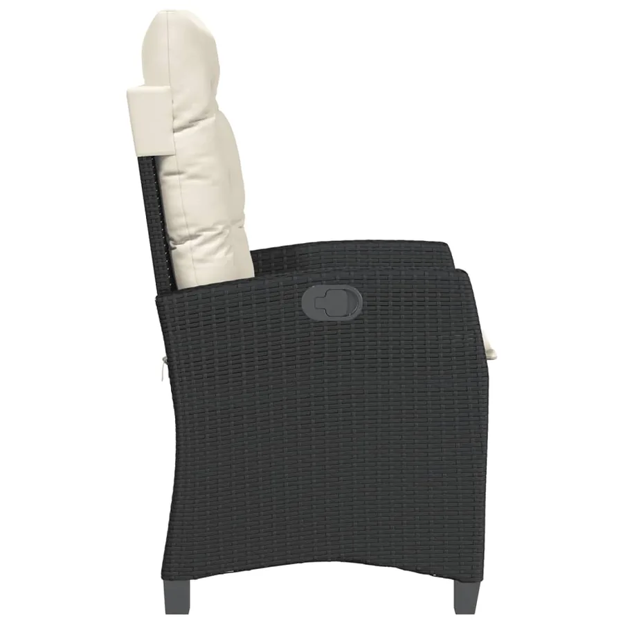 Ensemble de bistro 3 pcs avec coussins noir résine tressée - 6