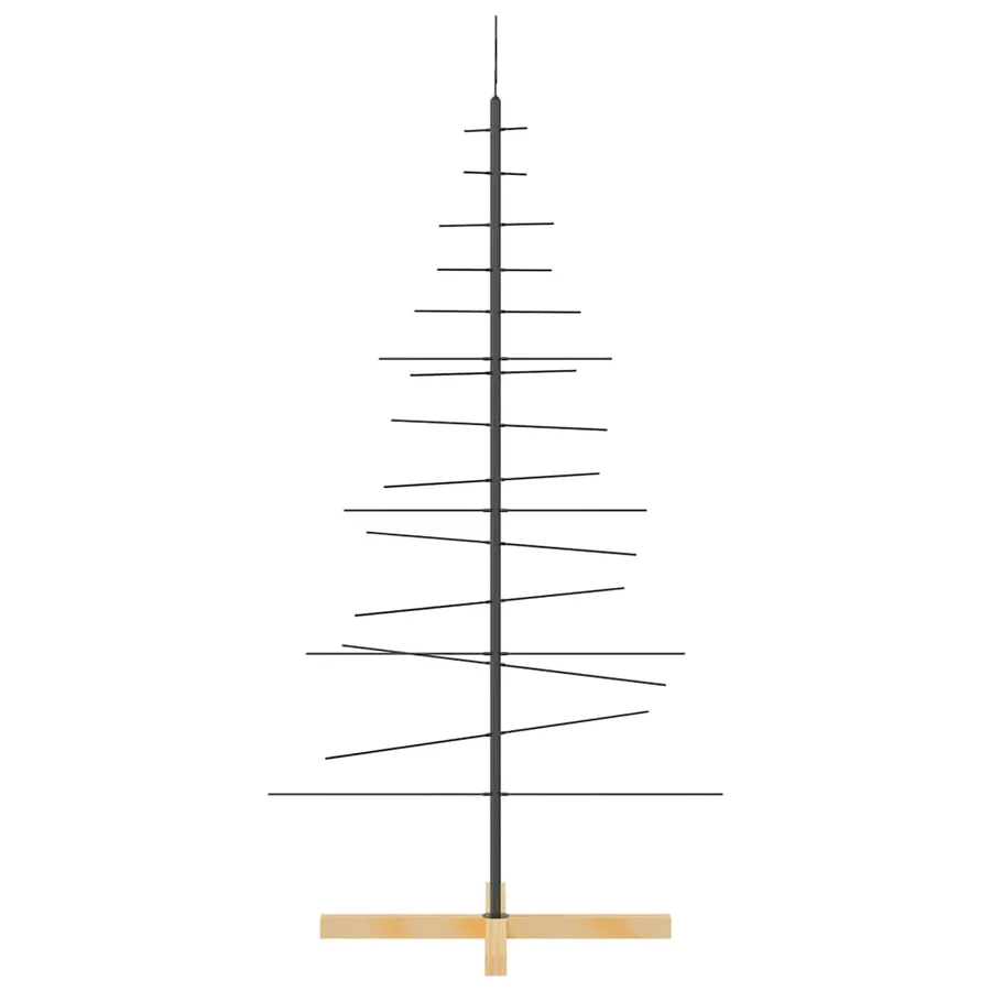 Arbre de Noël en métal avec base en bois noir 150 cm - 4
