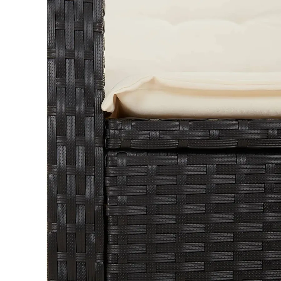 Ensemble à manger de jardin 4 pcs avec coussins noir - 7