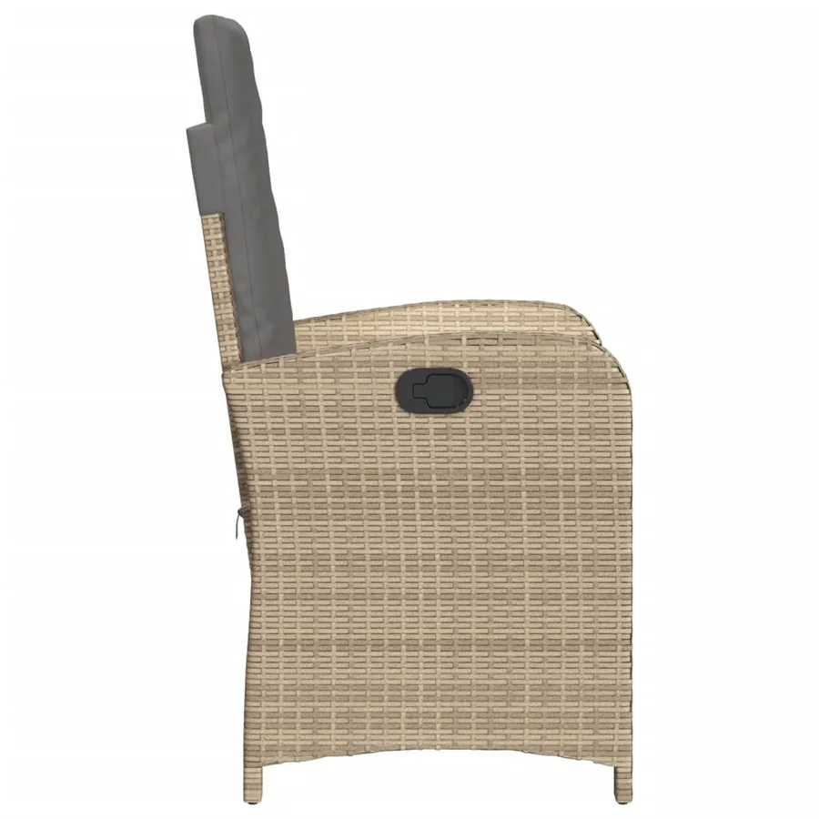 Ensemble de bistro 3 pcs coussins mélange beige résine tressée - 6