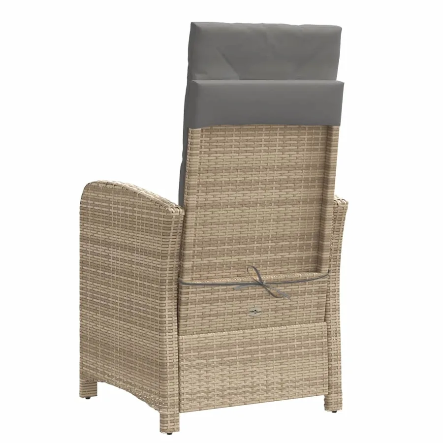 Ensemble de bistro 3 pcs coussins mélange beige résine tressée - 7