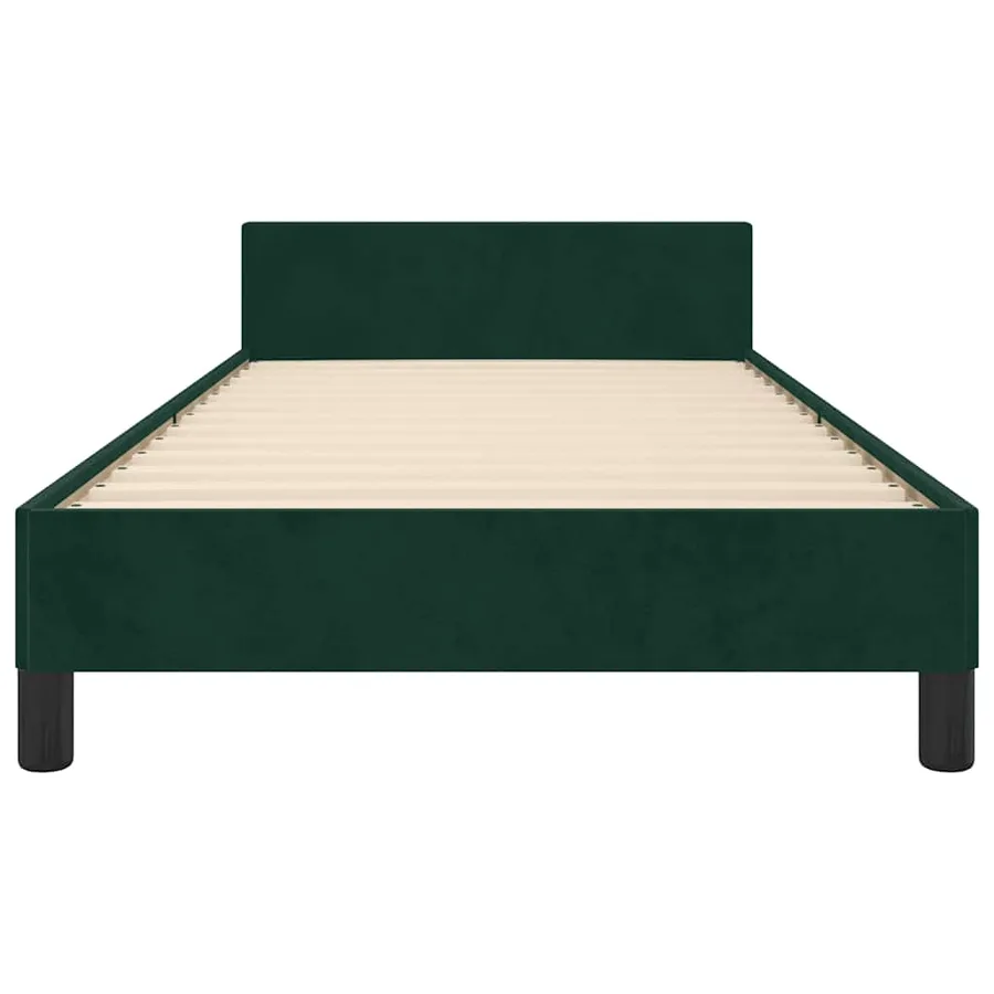Cadre de lit sans matelas vert foncé 80x200 cm velours - 6