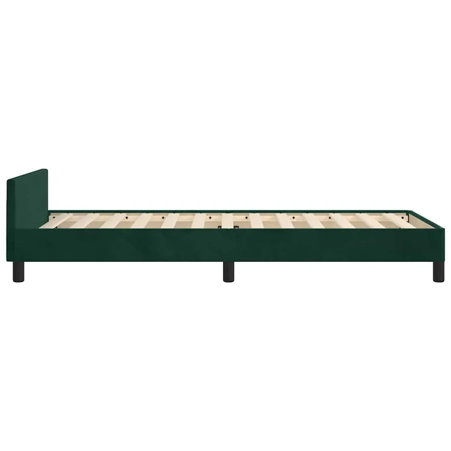 Cadre de lit sans matelas vert foncé 80x200 cm velours - 8