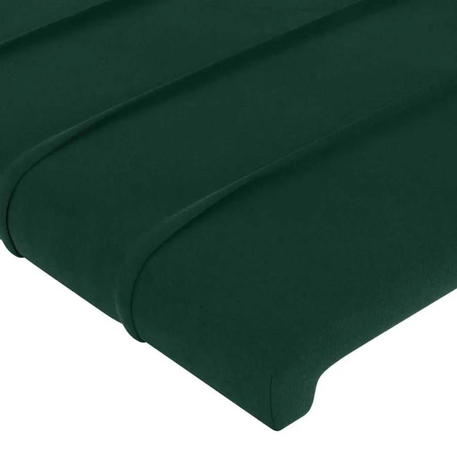 Cadre de lit sans matelas vert foncé 80x200 cm velours - 9