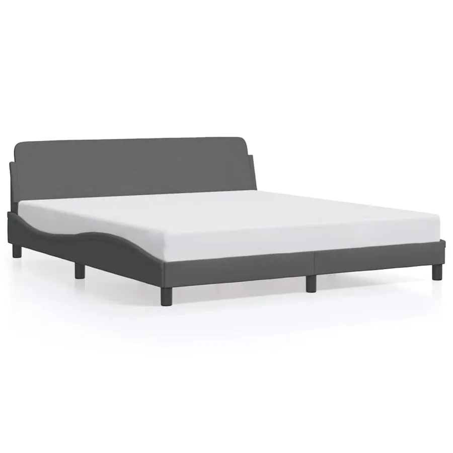 Cadre de lit Dover gris foncé 180x200 cm tissu - 2