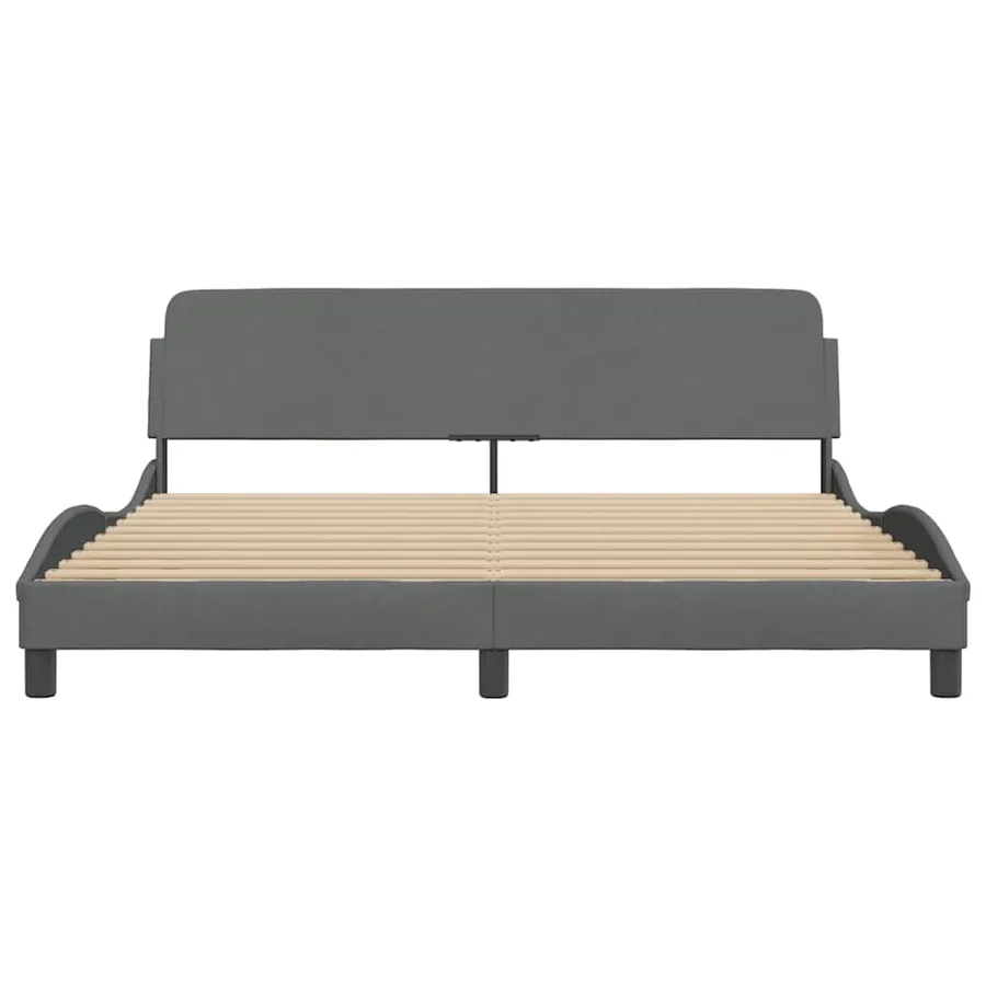 Cadre de lit Dover gris foncé 180x200 cm tissu - 4