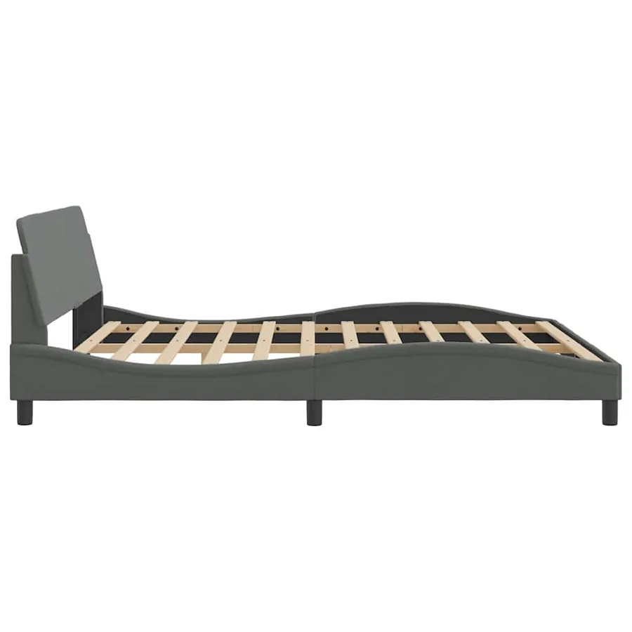 Cadre de lit Dover gris foncé 180x200 cm tissu - 5