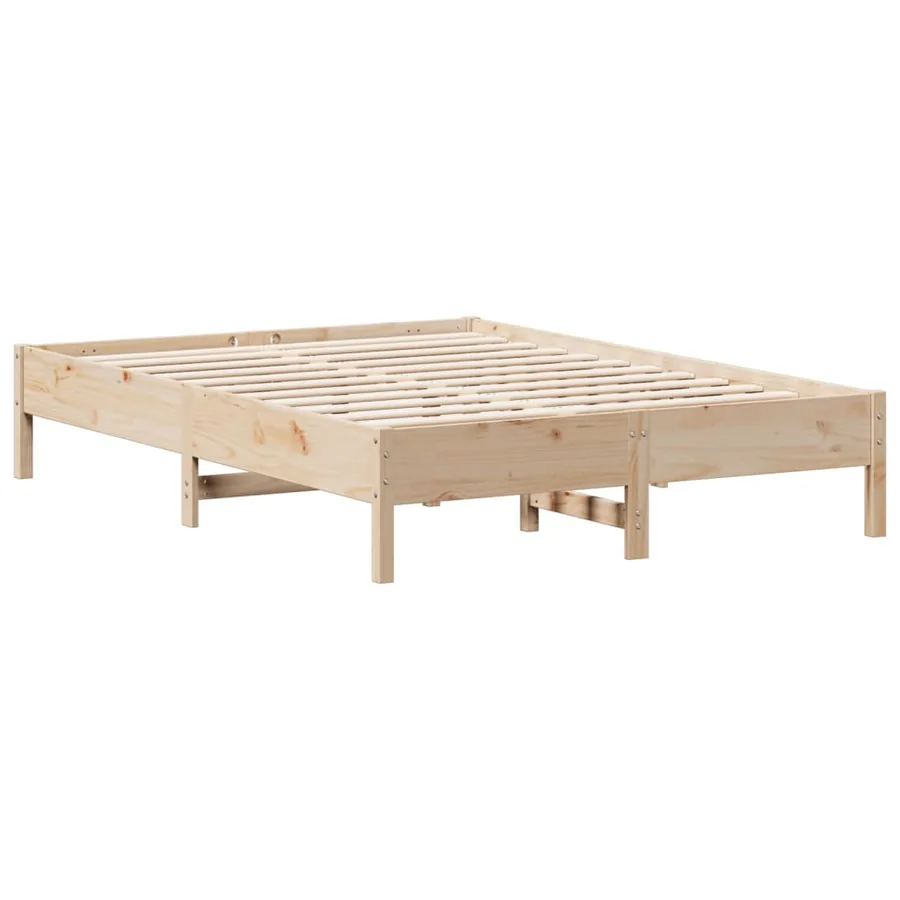 Cadre de lit sans matelas 160x200 cm bois massif de pin - 2