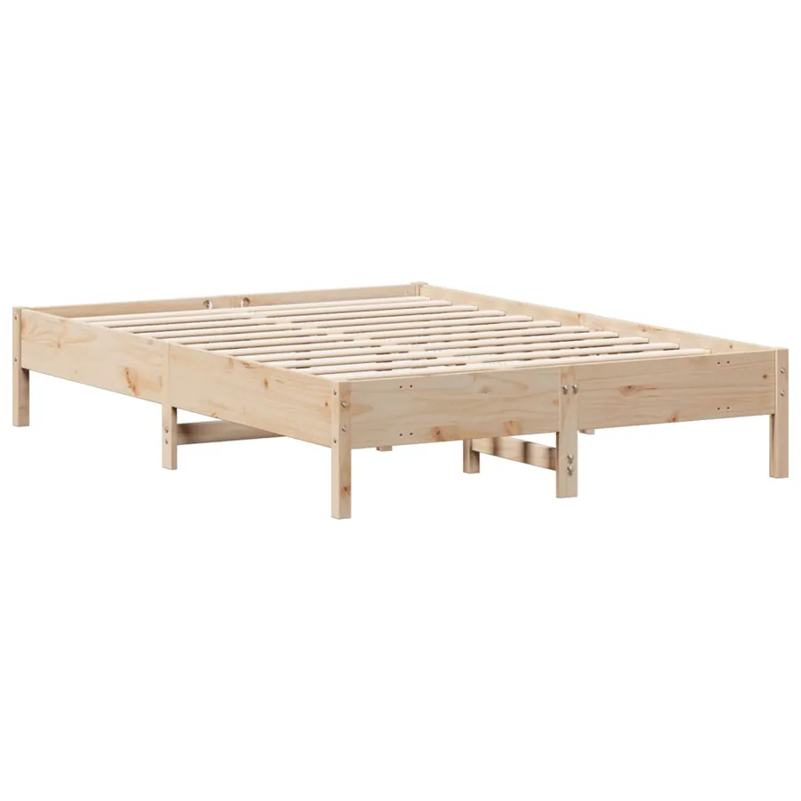 Cadre de lit sans matelas 160x200 cm bois massif de pin - 6