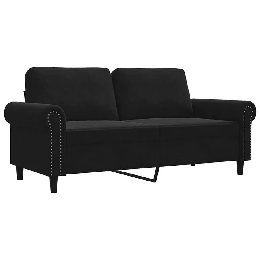 Canapé à 2 places Noir 140 cm Velours - 2