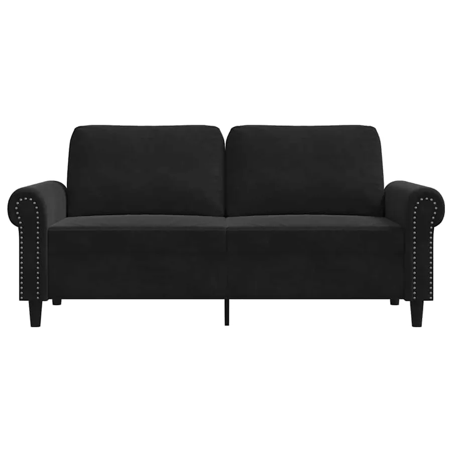 Canapé à 2 places Noir 140 cm Velours - 4